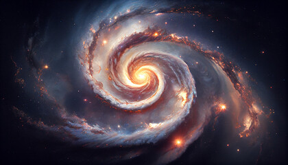 Wall Mural - Spiral Galaxy Space with stars, epic space Ai generated image