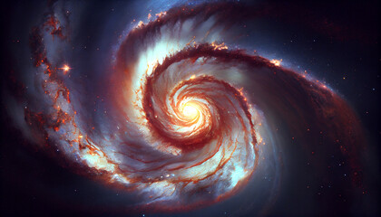 Wall Mural - Spiral Galaxy Space with stars, epic space Ai generated image