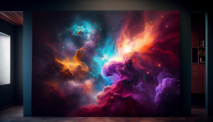Wall Mural - Spiral Galaxy Space with stars, epic space Ai generated image