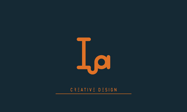 Alphabet letters Initials Monogram logo IA , AI