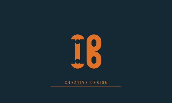 Alphabet letters Initials Monogram logo IB , BI