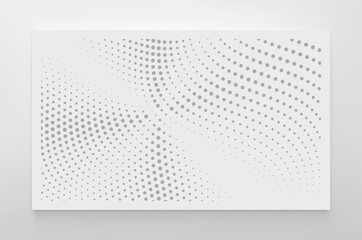 Wall Mural - Fading pattern of solid circle dots. Wavy dotted background. 3d vector illustration with particles.