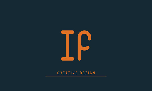 Alphabet letters Initials Monogram logo IF , FI