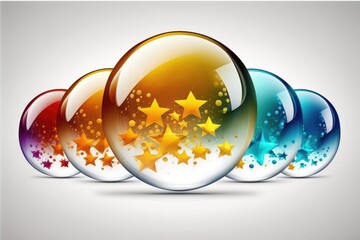 Poster - Glossy glass balls with stars