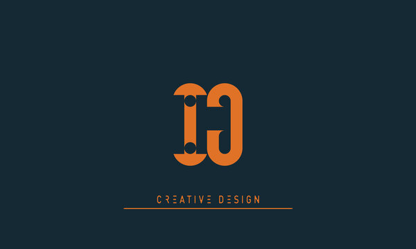 Alphabet letters Initials Monogram logo IJ , JI