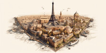 Clipart Traveling Paris City Generative AI