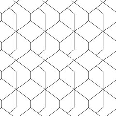 Wall Mural - Seamless Geometric Hexagon Floral Pattern