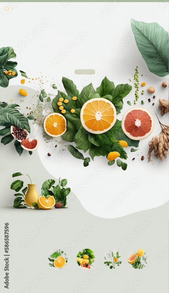 Healthy lifestyle web or vertical landing page design template. Modern ...
