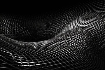 Poster - an intricate black and white abstract design. Generative AI
