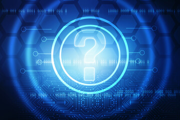 Poster - 2d rendering question mark 