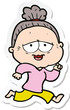 © lineartestpilot - sticker of a cartoon happy old lady