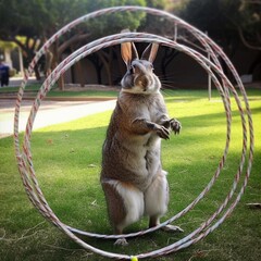 hare, hoop, zoo, animal, stylish design.