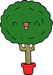 cartoon happy tree