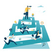 © bizvector - Career. Success. The way to the top. Business vector illustration