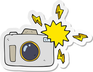 Wall Mural - sticker of a cartoon flashing camera
