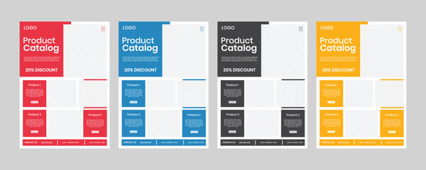 one fold page customizable product catalogue, Catalogue template insert wholesale, Timeline information list flier