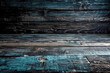 old wooden background texture painted with old faded blue paint (created with Generative AI)