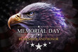 Memorial day. American white headed eagle, the symbol of America, with the flag. Patriotic symbols of the United States of America. Generative AI.