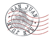 San Juan, Puerto Rico Stamp Map Postal. Silhouette Seal Roads And Streets. Passport Round Design. Vector Icon. Design Retro Travel National Symbol.