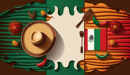 Cinco de mayo holiday background with copy space for text generative ai