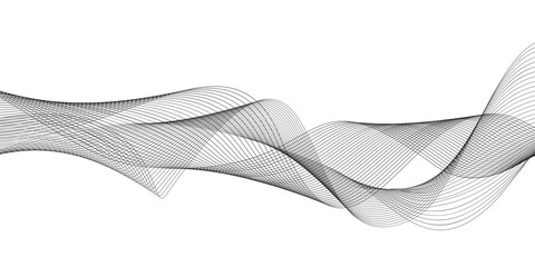 Wall Mural - Modern abstract glowing wave lines on white background. Dynamic flowing wave design element. Futuristic technology and sound wave pattern. Vector EPS10.