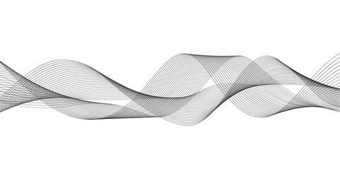 Wall Mural - Modern abstract glowing wave lines on white background. Dynamic flowing wave design element. Futuristic technology and sound wave pattern. Vector EPS10.
