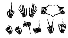 Set Of Human Skeleton Hand Poses
