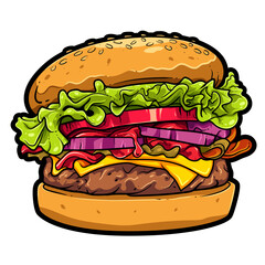 Wall Mural - burger illustration