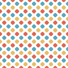 Wall Mural - Primary Color Tight Diamond Polka Dot Seamless Vector Repeat Pattern