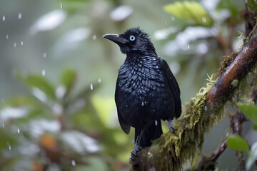 Umbrellabird - South America - A large bird species known for its distinctive appearance and vocalizations (Generative AI)
