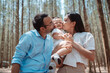 © Kiattisak - Happy family in the nature travel. family on weekend playing together in the forest.