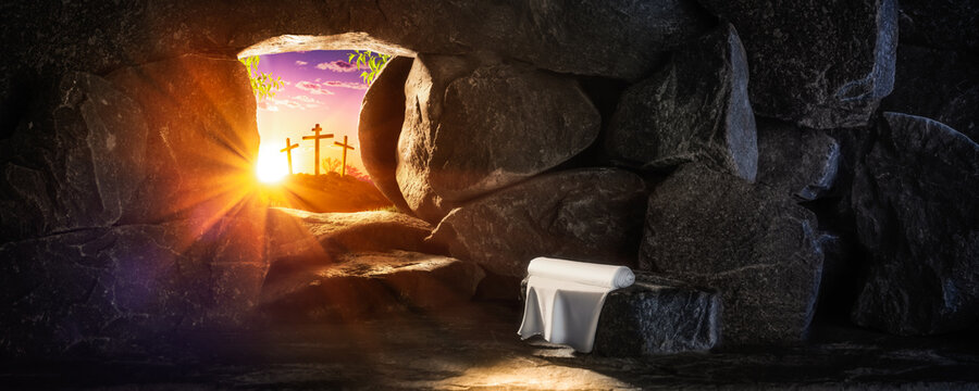 tomb empty jesus christ cross easter