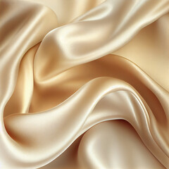 Beige and cream silk satin, abstract elegant background for design, color gradient, silky smooth fabric, Generative AI