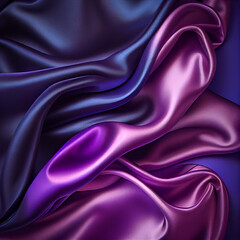 Indigo and mauve silk satin, abstract elegant background for design, color gradient, silky smooth fabric, Generative AI