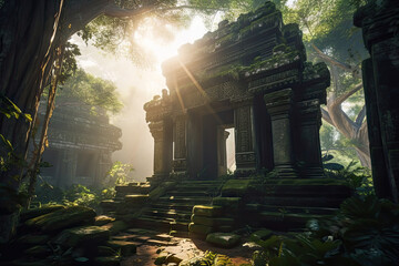 Ancient Ruined Jungle Temple