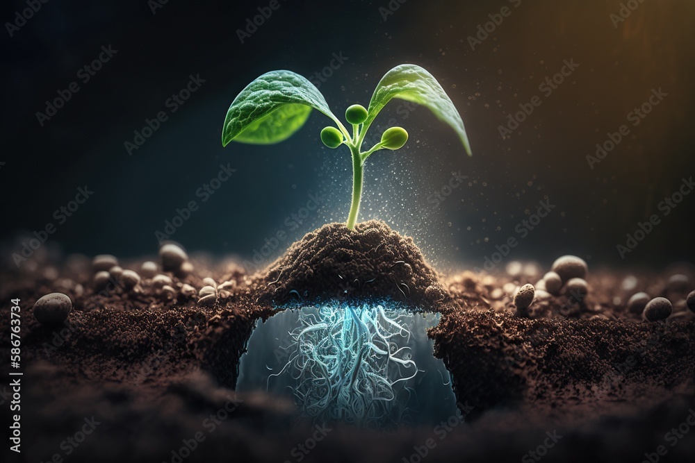 Agricultural technologies for growing plants, created with Generative ...