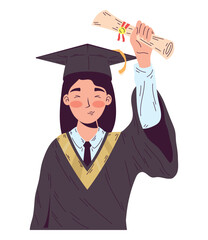 Canvas Print - student holds a diploma