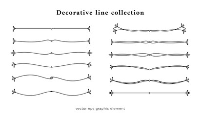 Poster - decorative line with fleur line decoration graphic element collection