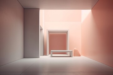 Poster - Minimalist rectangle space. Illustration, digital. Generative AI