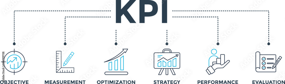 KPI banner web icon vector illustration concept for key performance ...