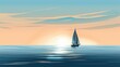 © Artistic Alternates - sailboat gracefully gliding against the backdrop of a vast, tranquil sea - AI Generated
