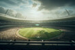Beautiful aerial view of modern cricket stadium. Generative AI
