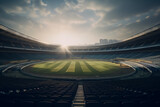 Fototapeta Sport - Beautiful aerial view of modern cricket stadium. Generative AI