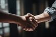 © Bargais - Shaking hands at the conclusion of a business deal. Generative AI.