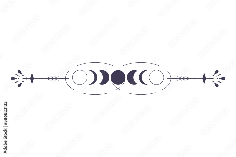 Moon Rp Icon Border Deviantart Free Moon Phases with celestial border isolated on white background. Mystic ...
