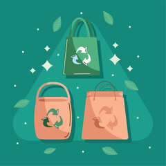 Wall Mural - eco friendly sack and bags