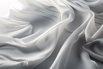Poster - Close up of Textured White and Grey Fabric. Generative AI