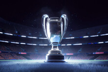 Silver Trophy, Championship Soccer Cup. Ai Image