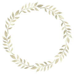 Wall Mural - Floral gold wreath illustration