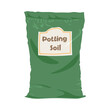 Package of potting soil on white background